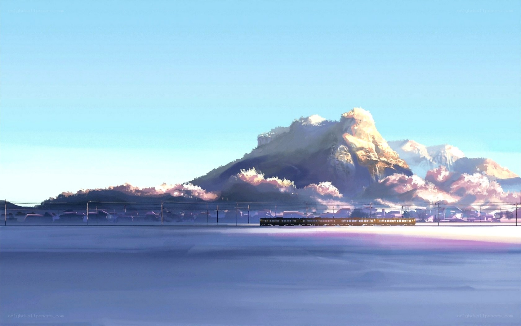 Train in a snowy landscape