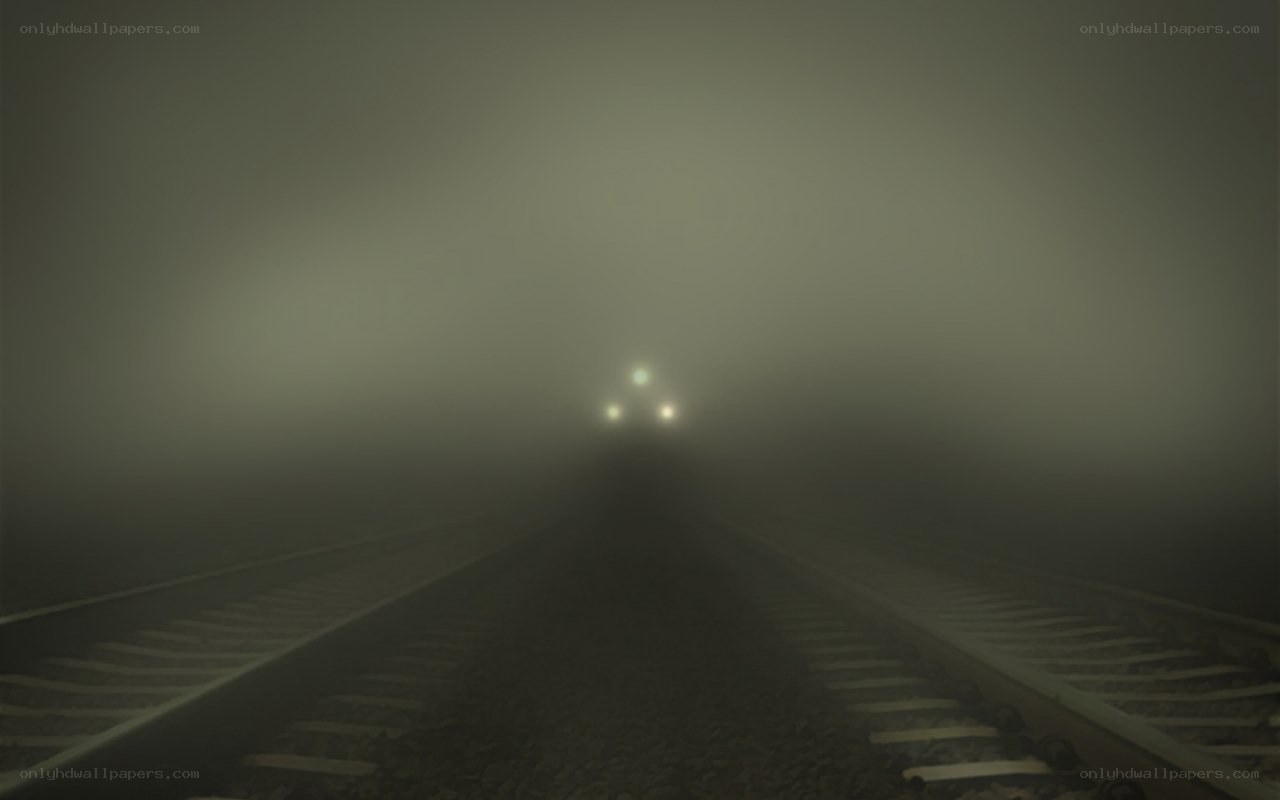 Train in dense fog
