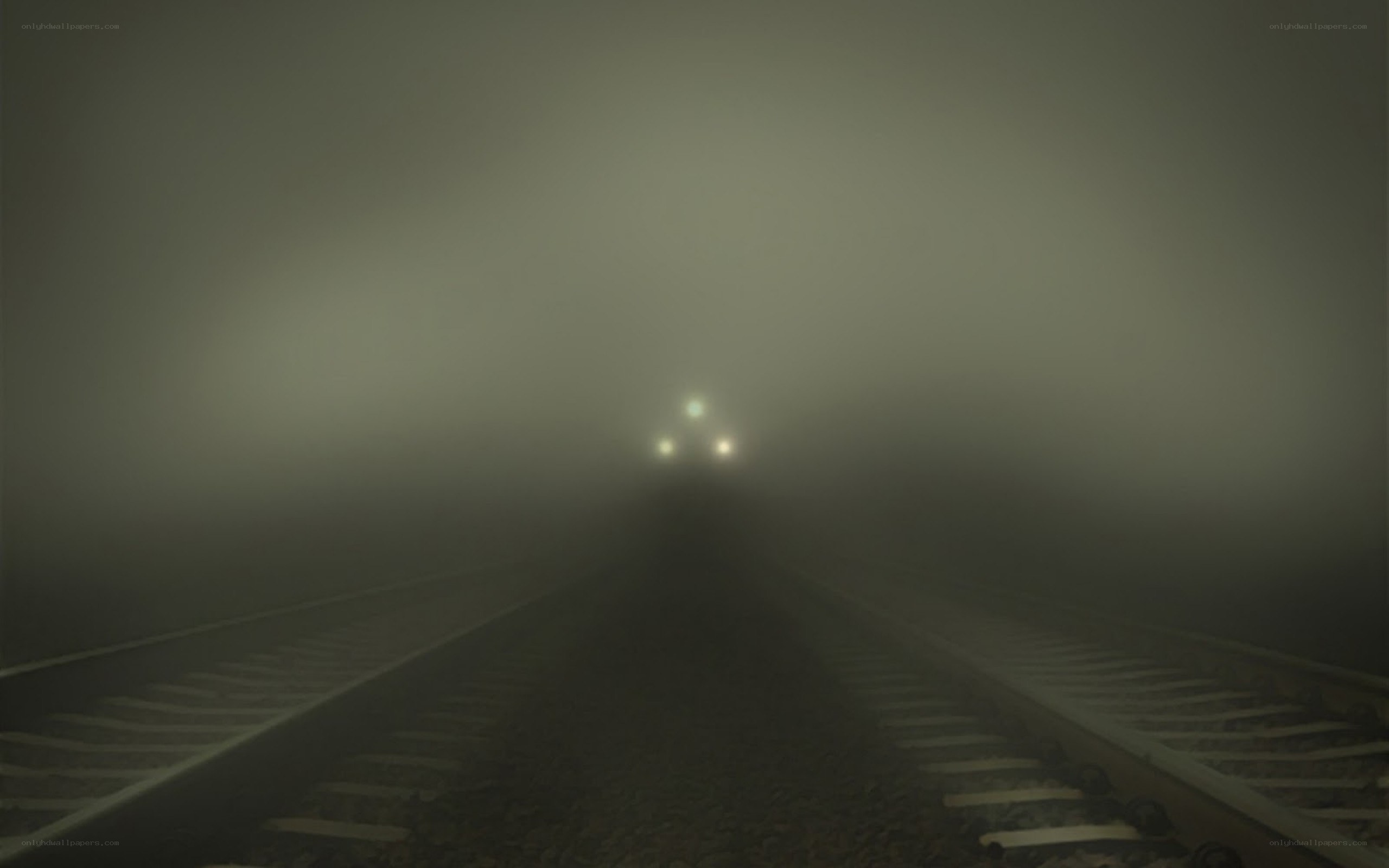 Train in dense fog