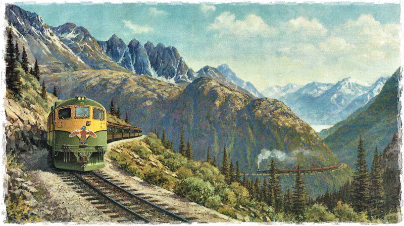Train in Mountain Pass