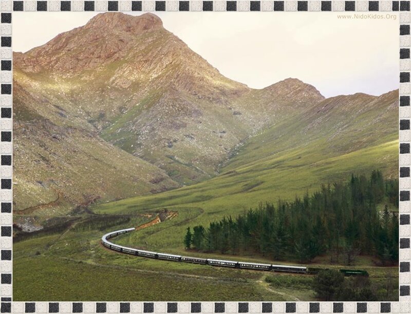 Train in mountain valley