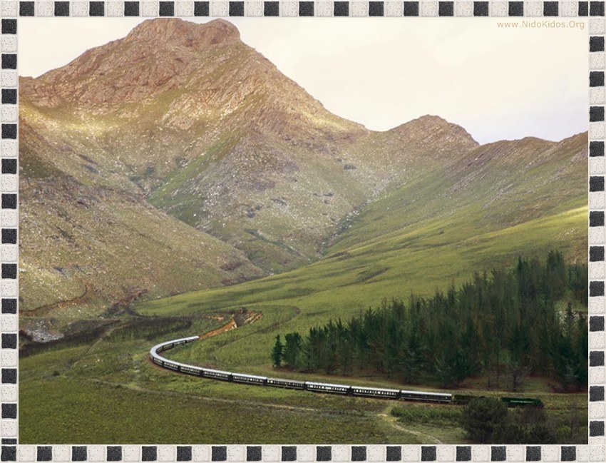 Train in mountain valley