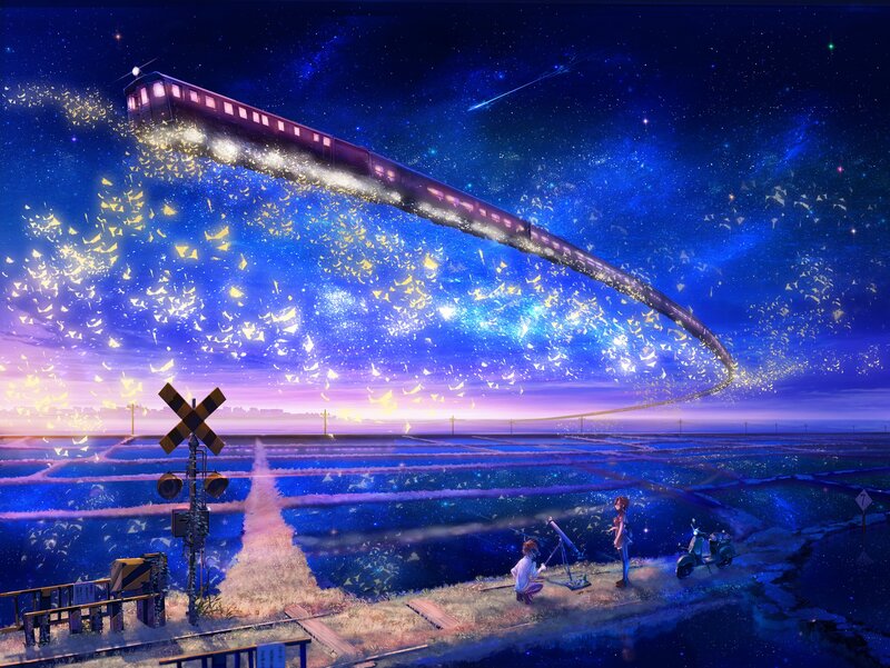 Train in Night Sky