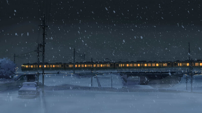 Train in Snowstorm — Blue, Calm, Cold