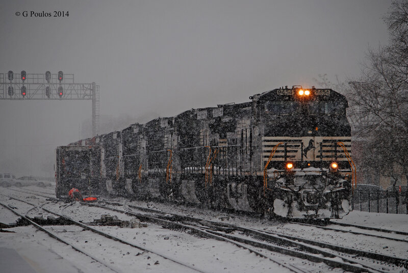 Train in Snowstorm — Gray