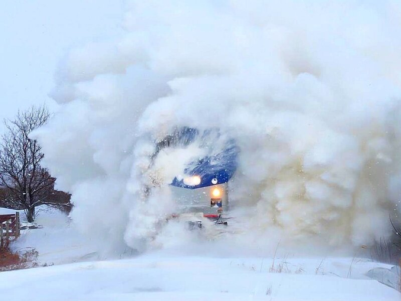 Train in Snowstorm