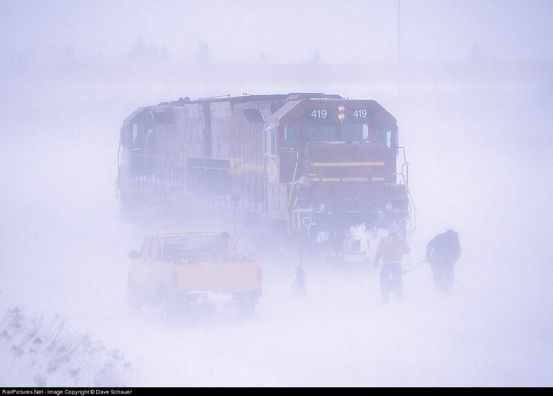 Train in Snowstorm — White, Cold