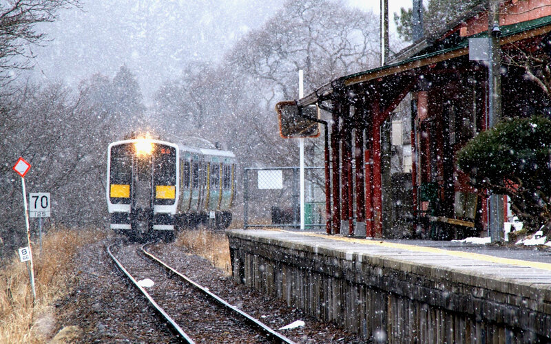 Train in Snowstorm — White