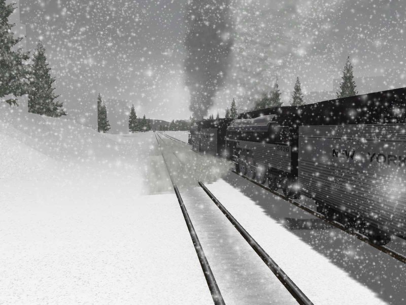 Train in Snowy Landscape — Black