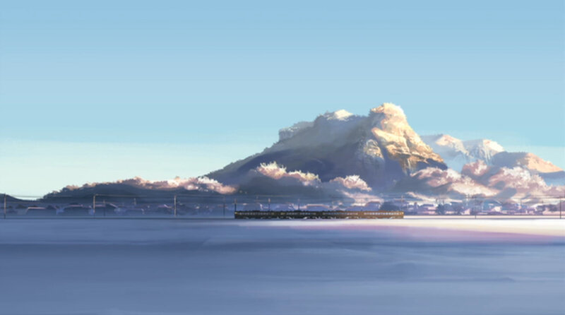 Train in Snowy Landscape — Blue, Serene, Winter, Digital Art, Mountain, Snow
