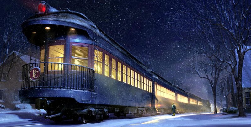 Train in Snowy Night — Blue, Serene, Magical