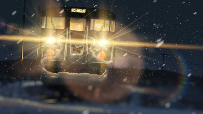 Train in snowy night