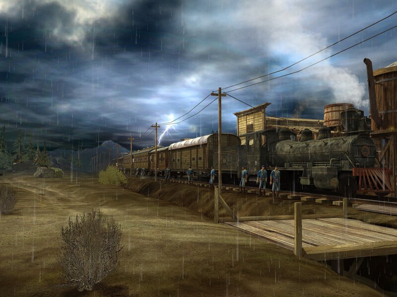 Train in Storm