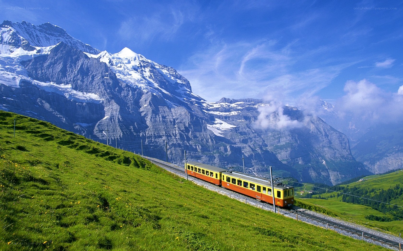 Train in the Swiss Alps