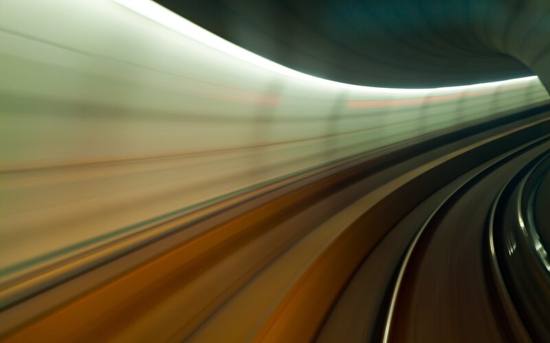 Train in Tunnel — White