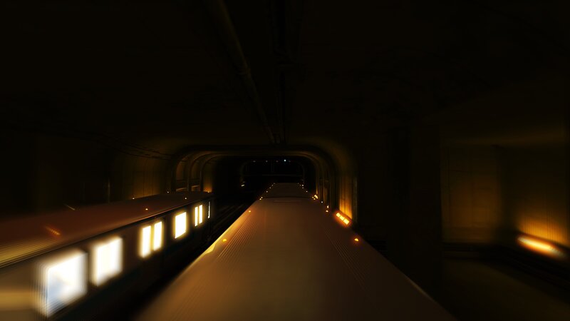 Train in Underground Tunnel — Black