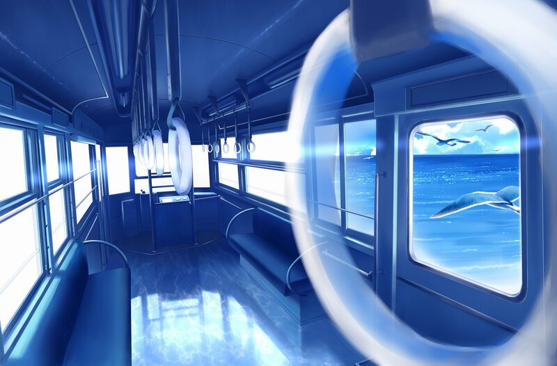 Train Interior View — Blue