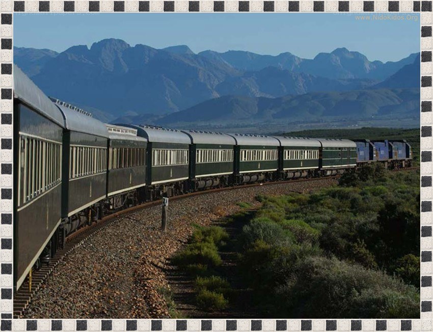 Train journey through mountainous landscape