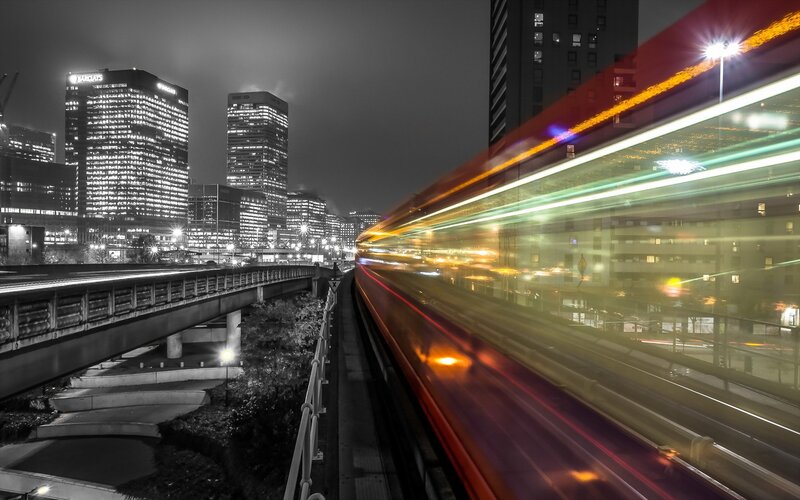 Train Light Trails