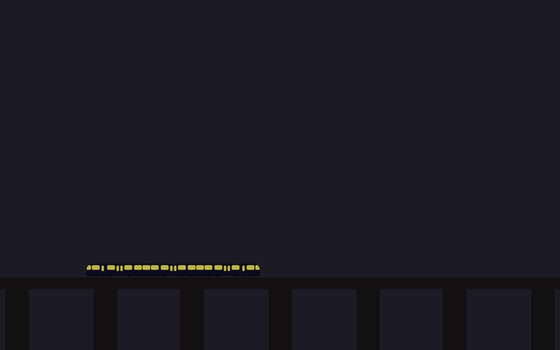 Train on a Bridge — Black