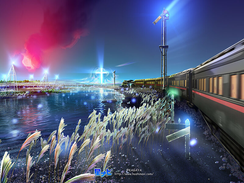 Train on a Bridge — Blue, Dramatic, Night