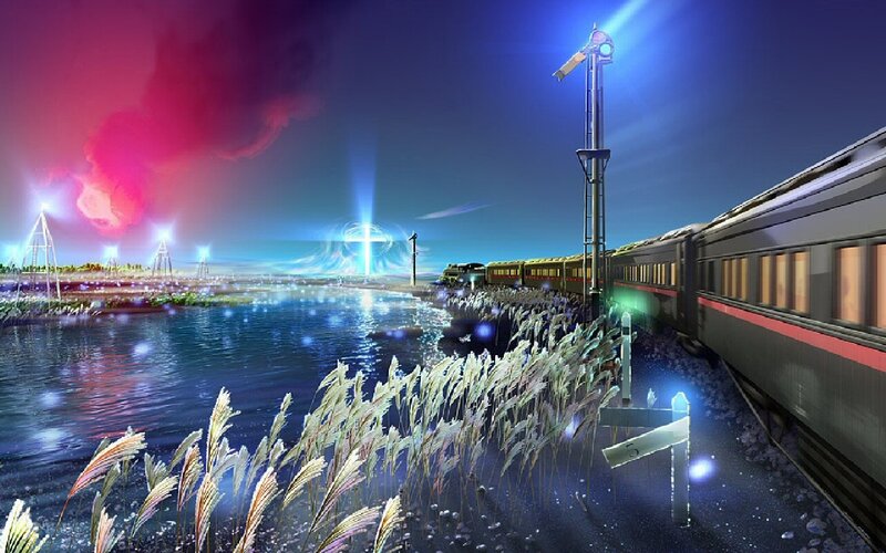 Train on a Bridge — Blue, Dramatic