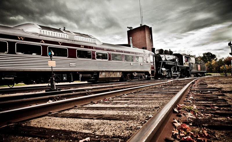 Train on a cloudy day