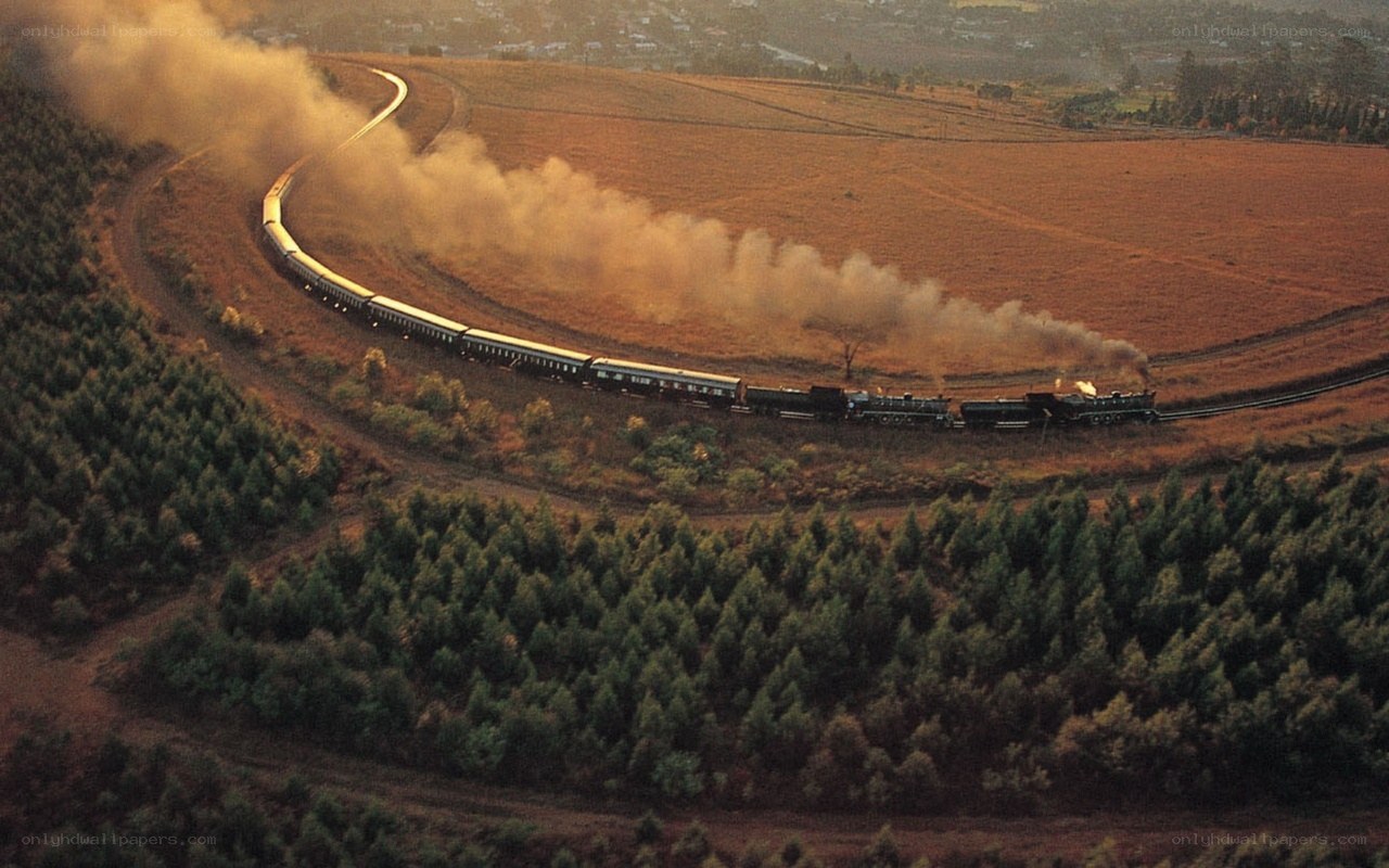 Train on a curved track
