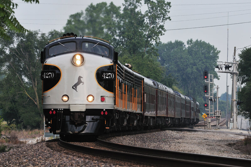 Train on a curved track