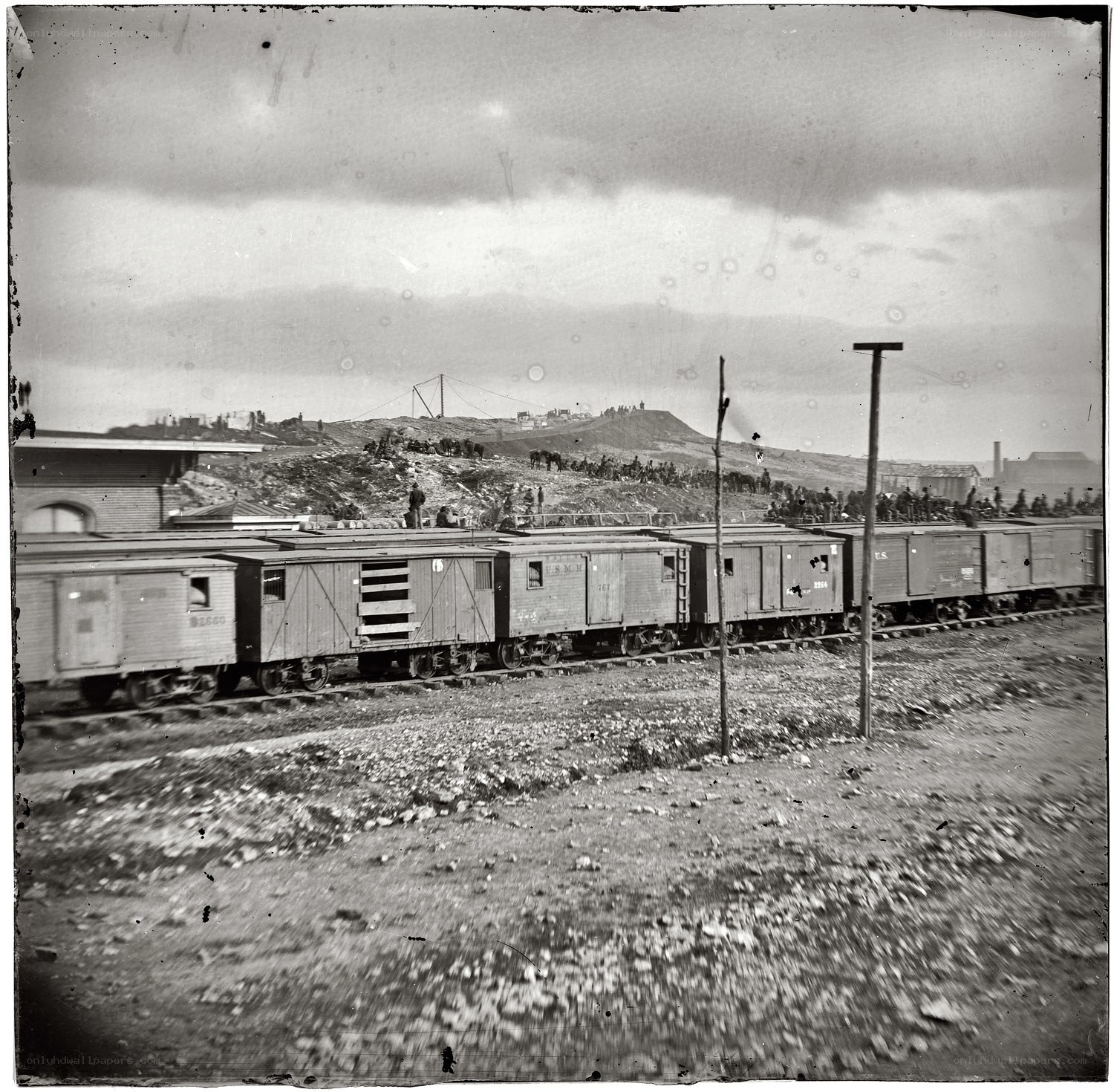 Train on a hillside