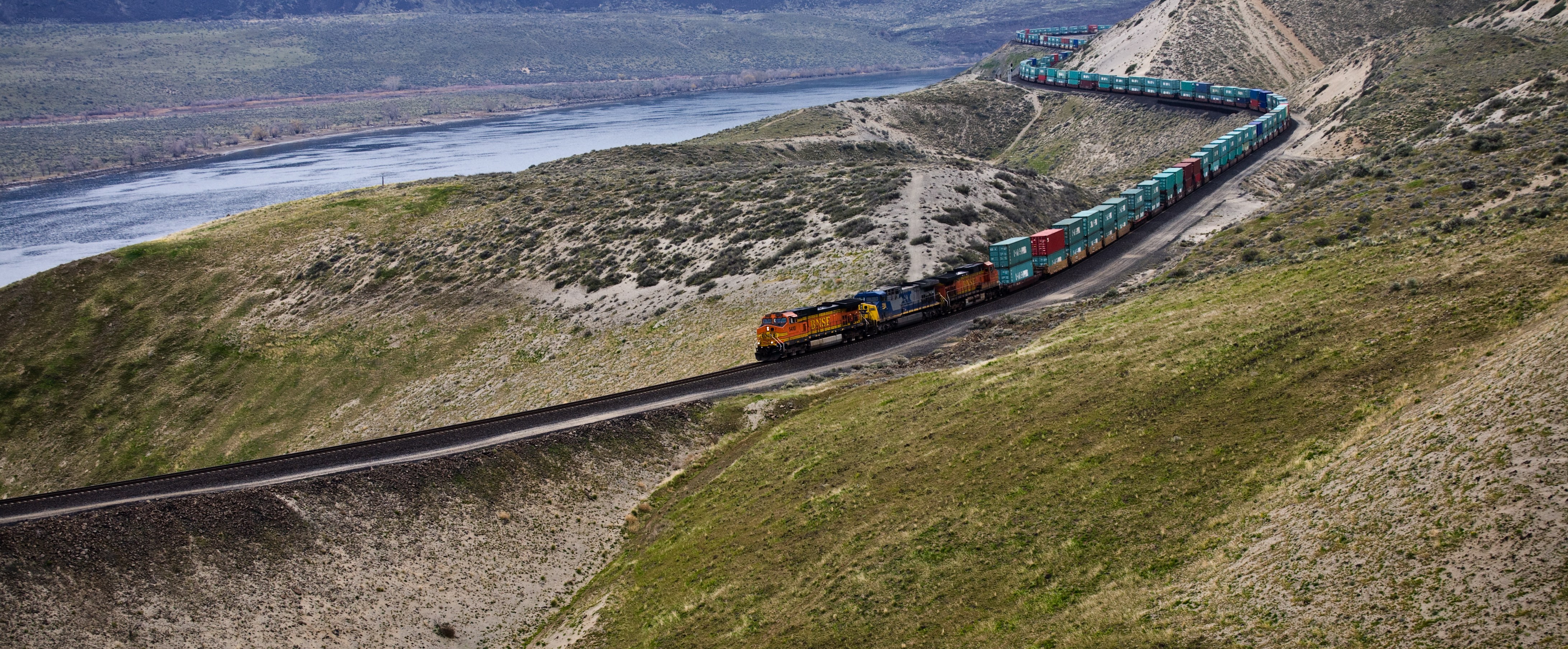 Train on a winding track