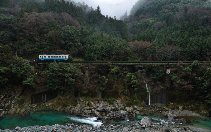 Train on Bridge — Green