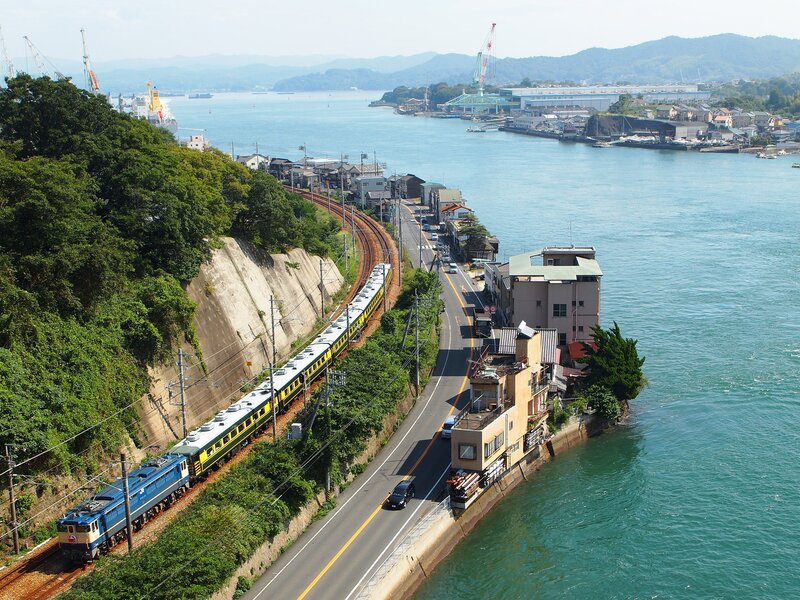 Train on Coastal Track — Blue