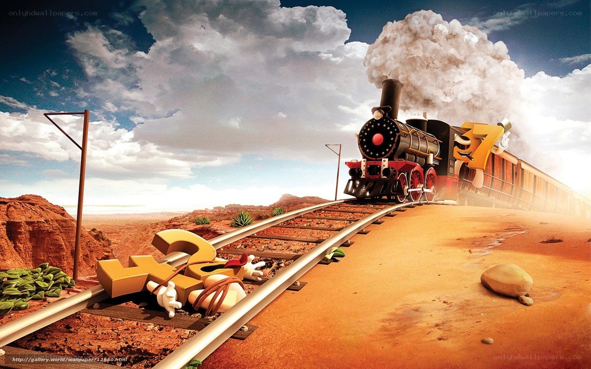 Train on desert track