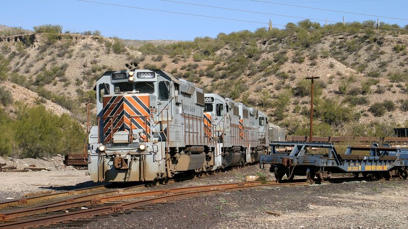 Train on desert tracks