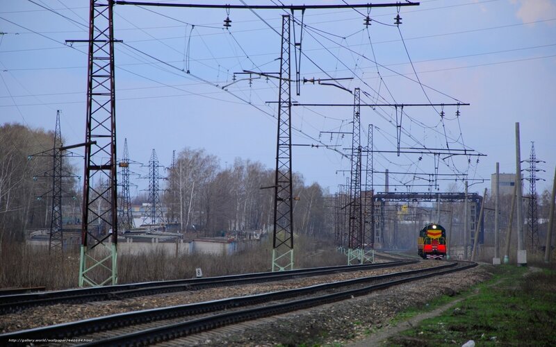 Train on electrified tracks