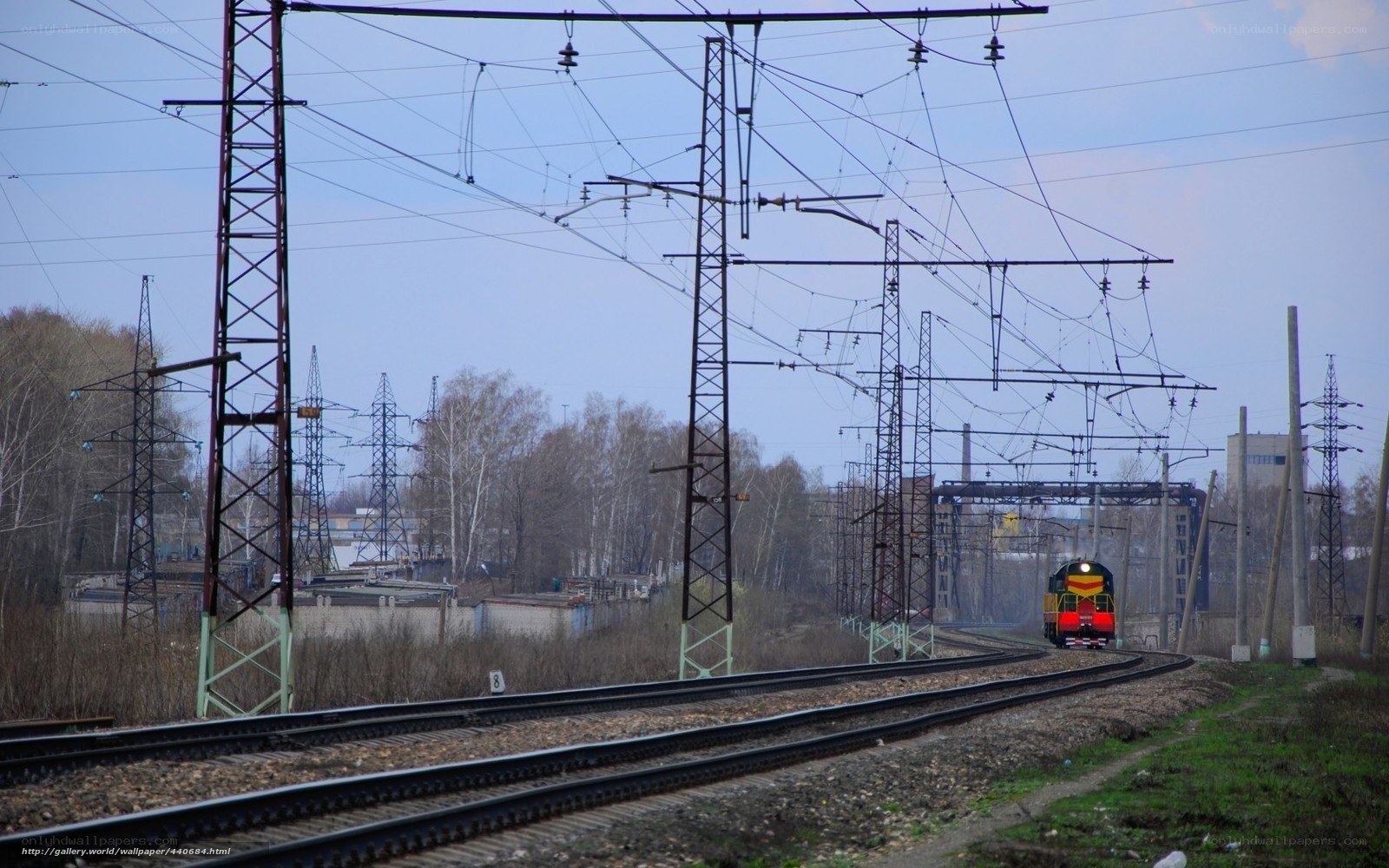 Train on electrified tracks
