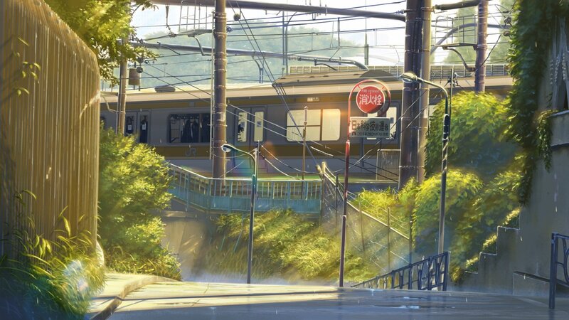 Train on Elevated Track — Green, Serene, Afternoon