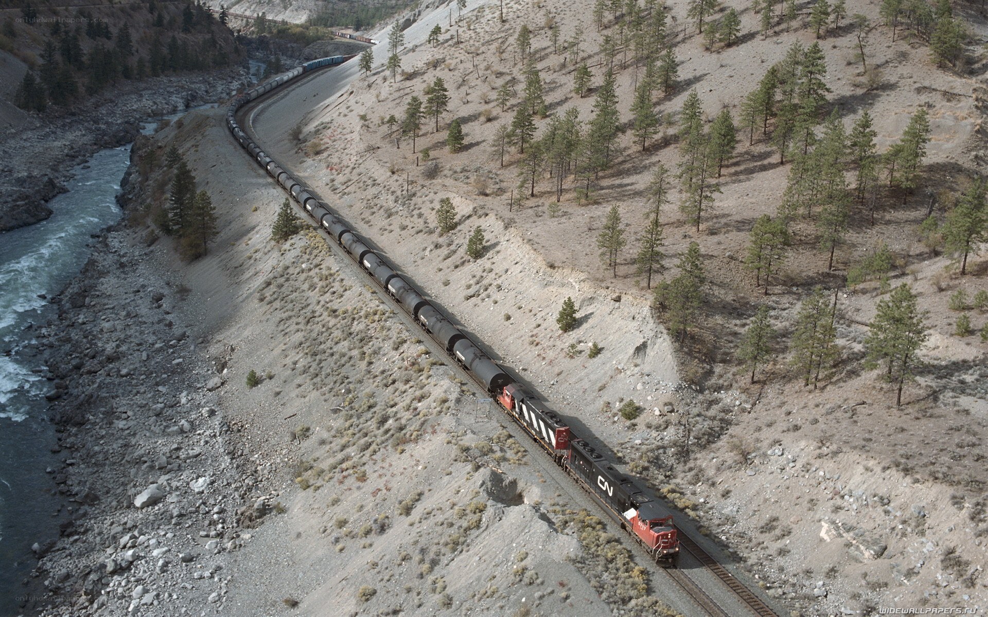 Train on mountain track