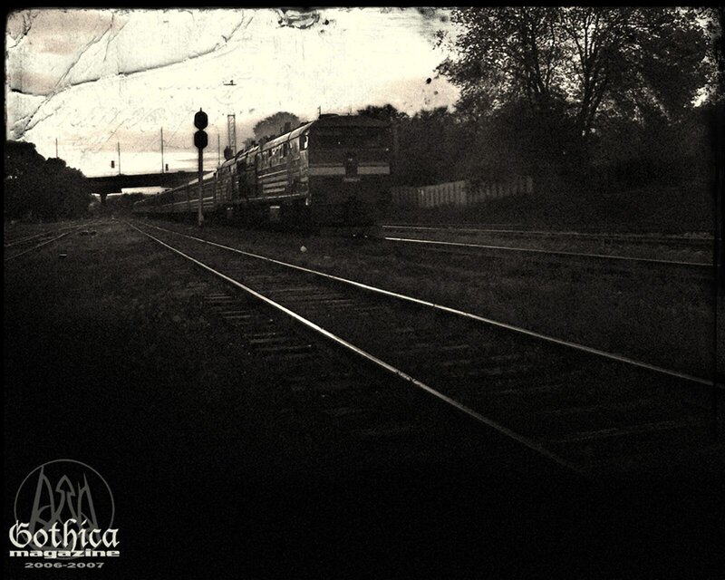Train on Railway Tracks — Black, Dramatic