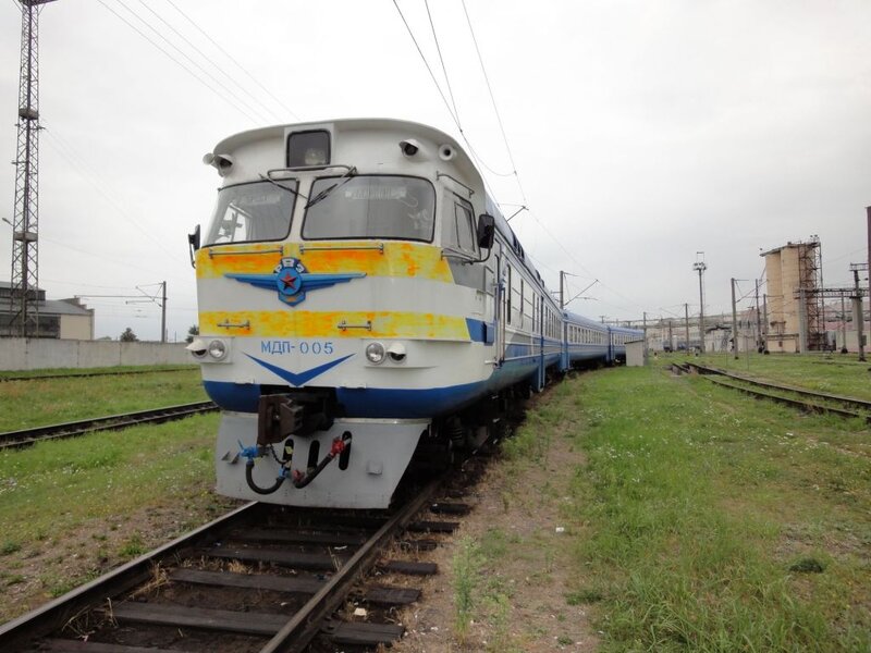 Train on Railway Tracks — White