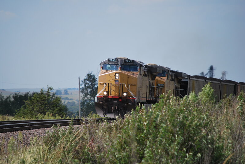 Train on rural tracks