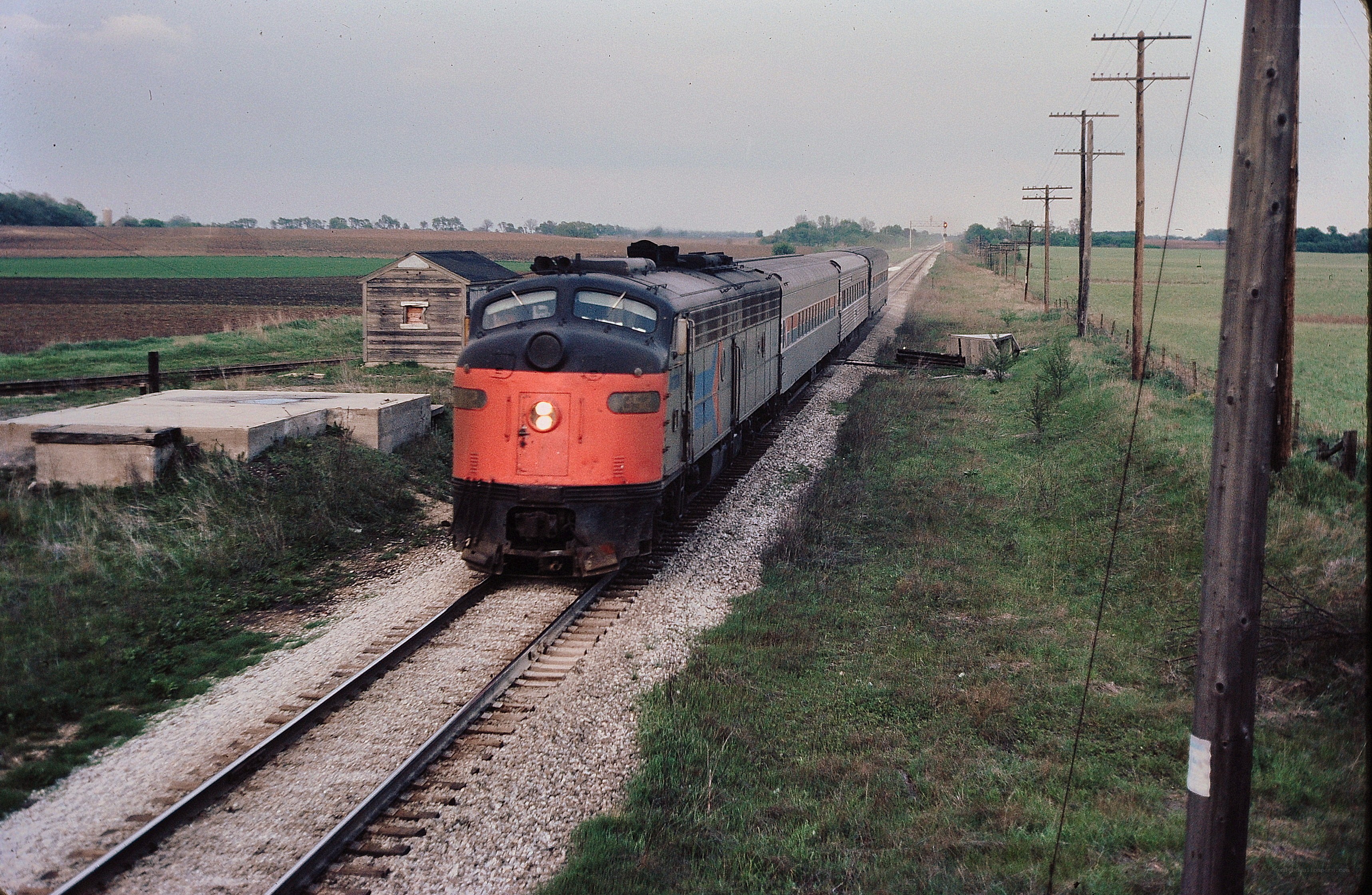 Train on rural tracks