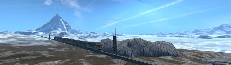 Train on Snowy Landscape