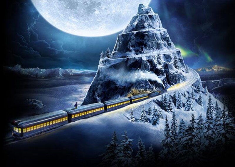 Train on Snowy Mountain — Blue