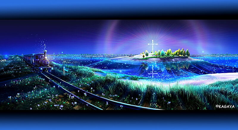 Train on Tracks at Night