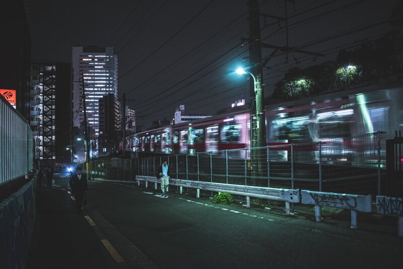 Train Passing at Night