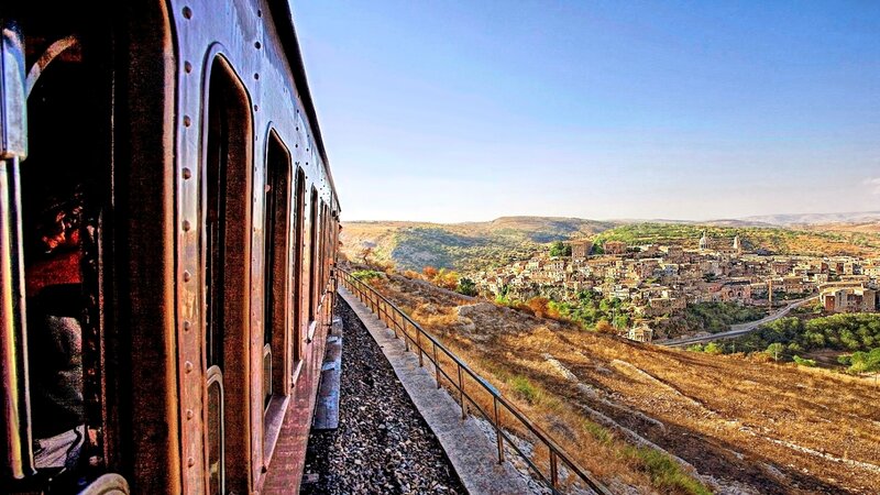 Train Passing Village