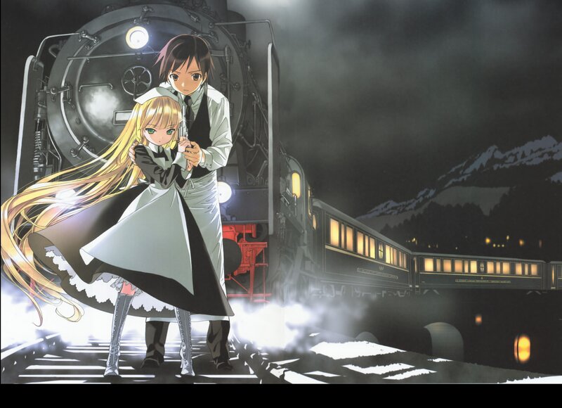Train station anime scene