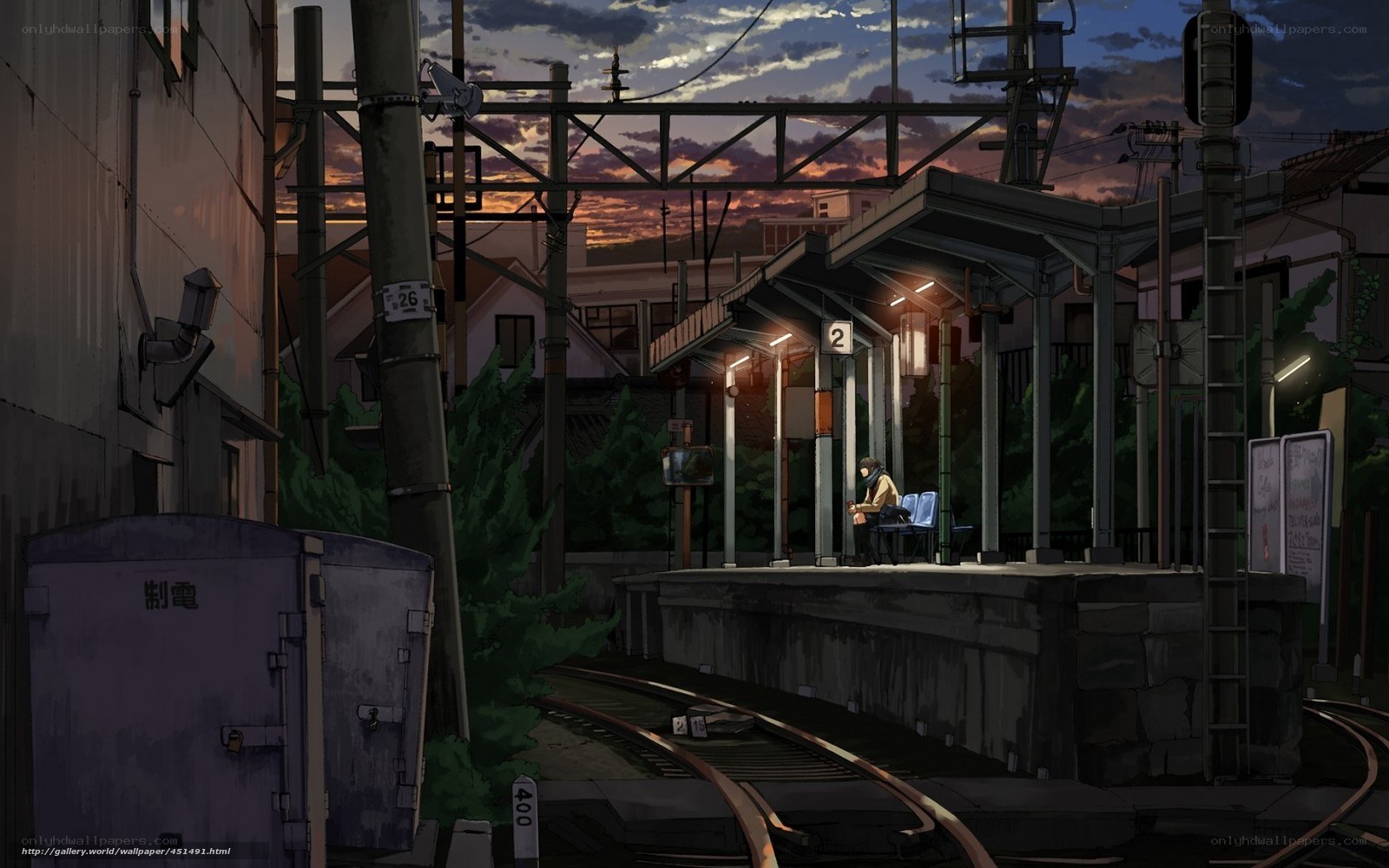 Train station at dusk